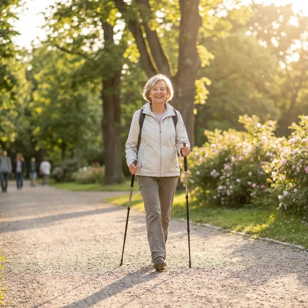 Gelenkschonendes Training in der Natur - Nordic Walking als Reha-Sport und zur Gesundheitsförderung